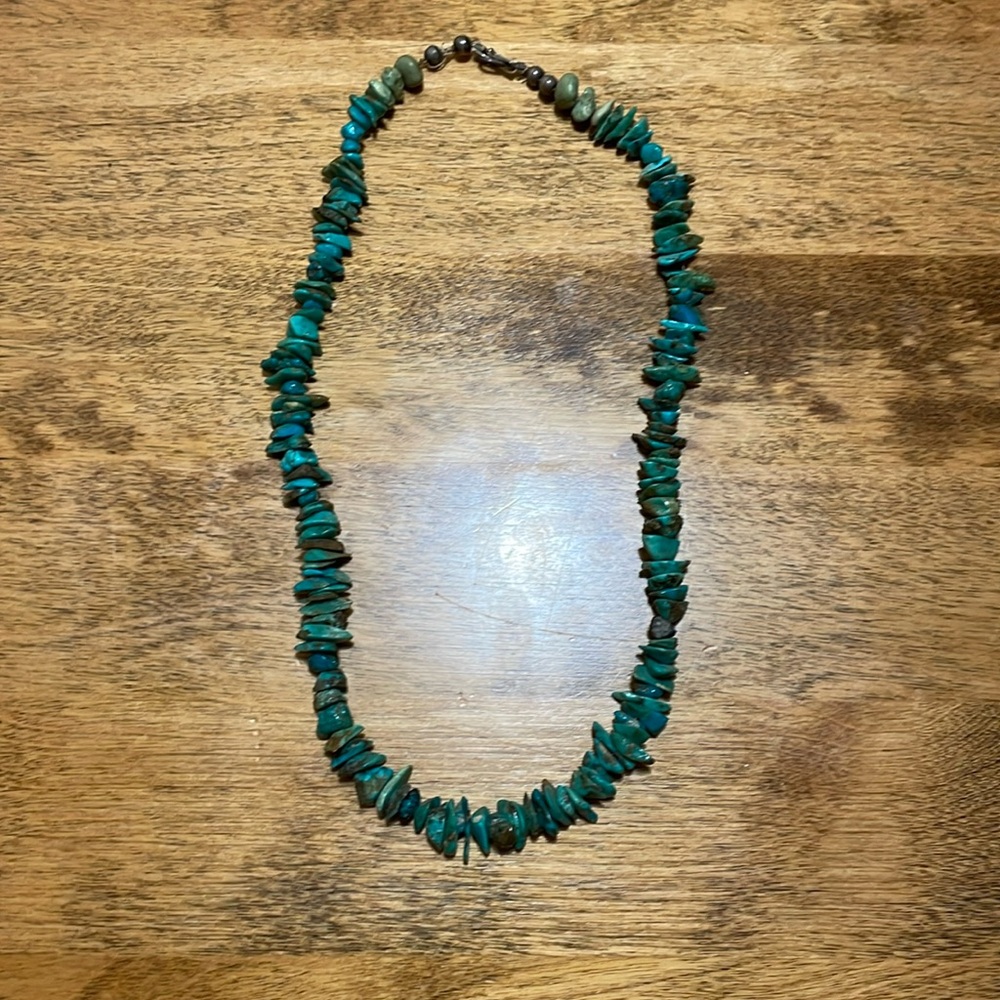 Vintage Blue diamond Turquoise Nugget Strand Necklace